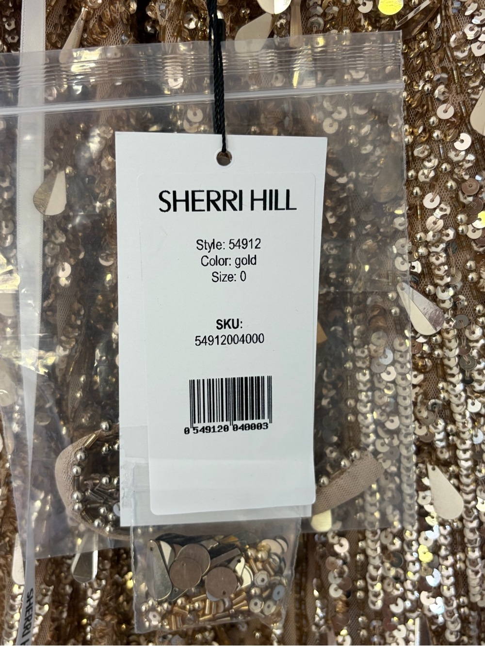 Gold Sherri Hill Prom Dress Style #54912 - Picture 8 of 9
